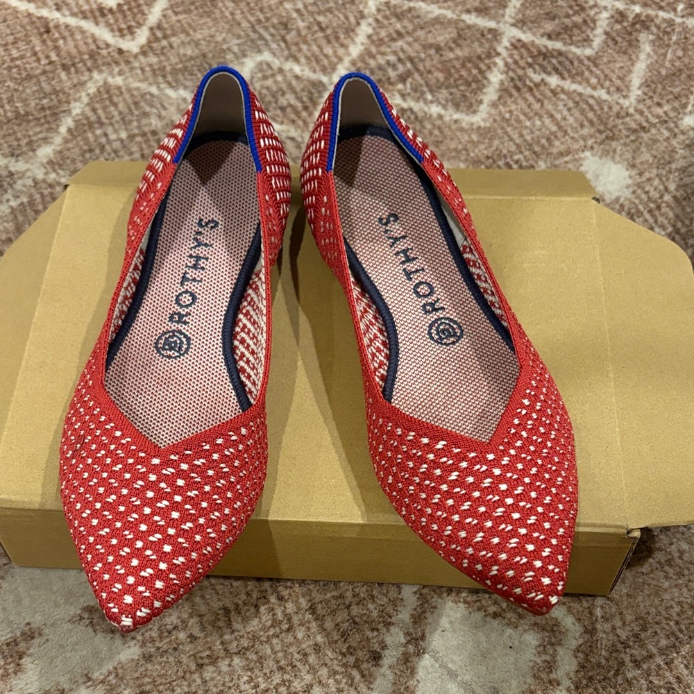 Rothy’s Red Pointed Toe Flats